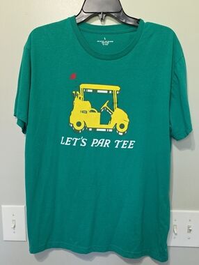 Mens Green Golf Graphic Tee - Let's Par Tee